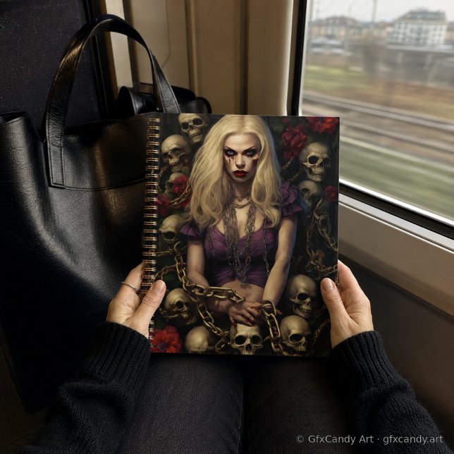 Planificador gótico de la muñeca zombie rubia con  (Take your gothic plans wherever the journey leads. *Shown in the 8.5" × 11" hardcover size.)