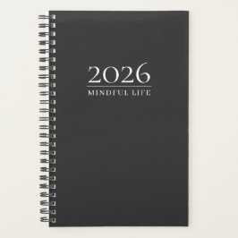 Planificador Gris Carbón 2026 | Iniciales Personal