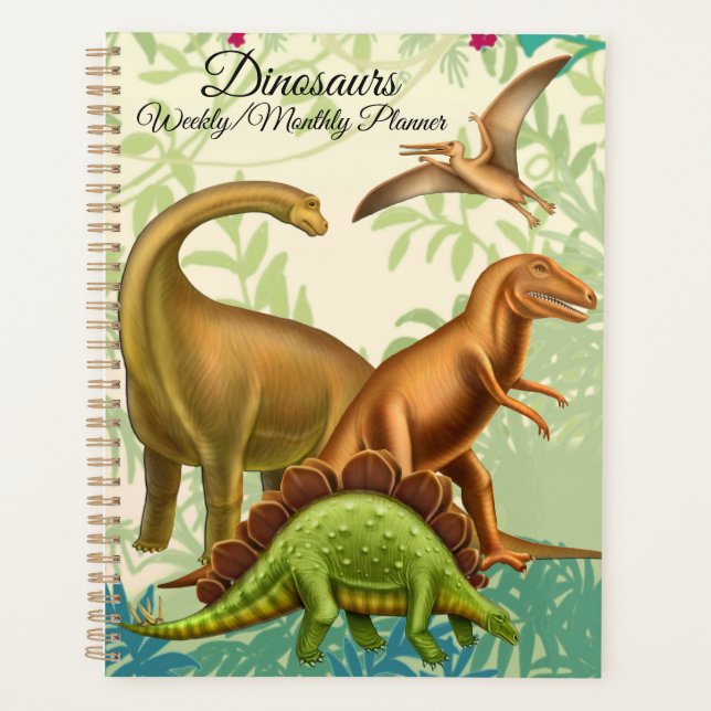 Planificador mensual de dinosaurios prehistóricos (Anverso)