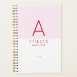 Planificador Mensual Personalizado Rosa Pastel Fem