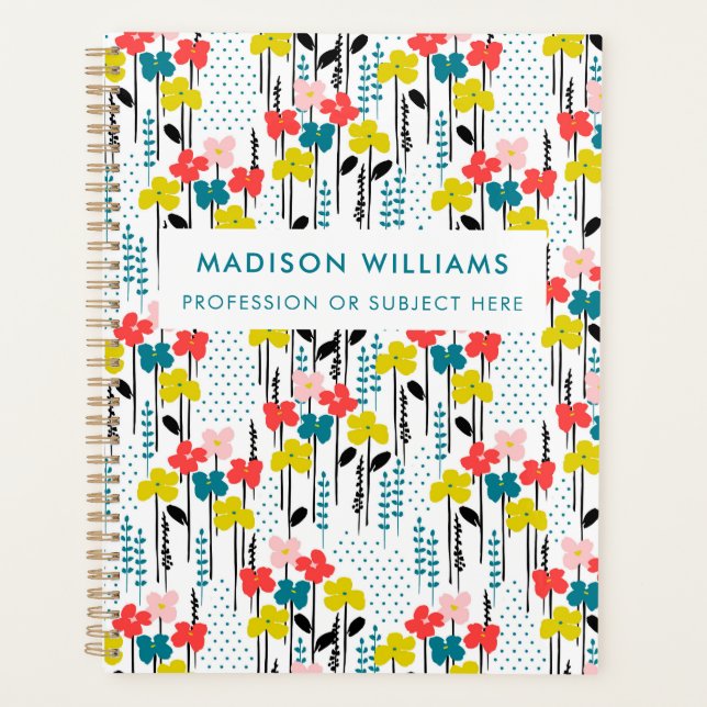 Planificador minimalista de flores modernas (Anverso)