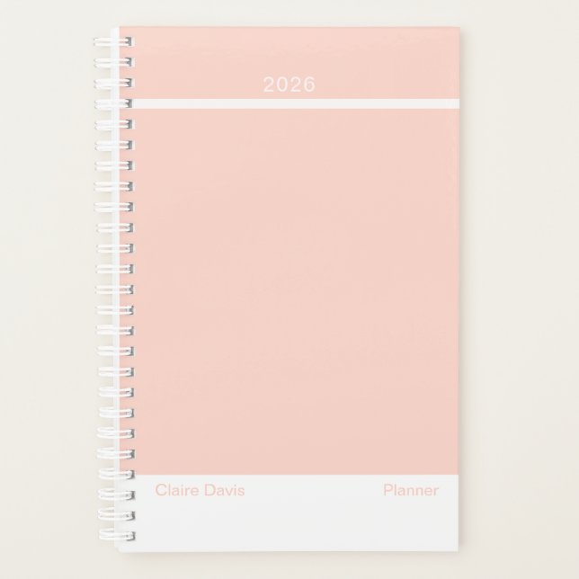Planificador Minimalista de Melocotón Suave (Anverso)