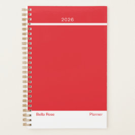 Planificador minimalista rojo brillante