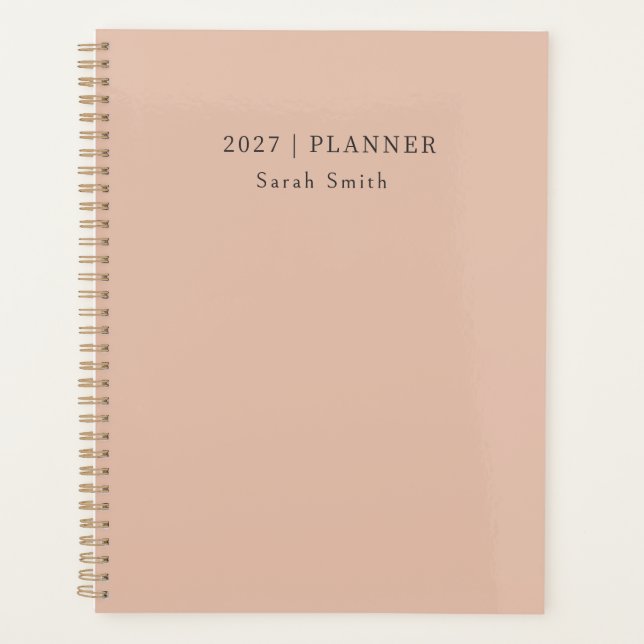 Planificador Mínimo 2027 Cubierta de Arena Cálida  (Anverso)
