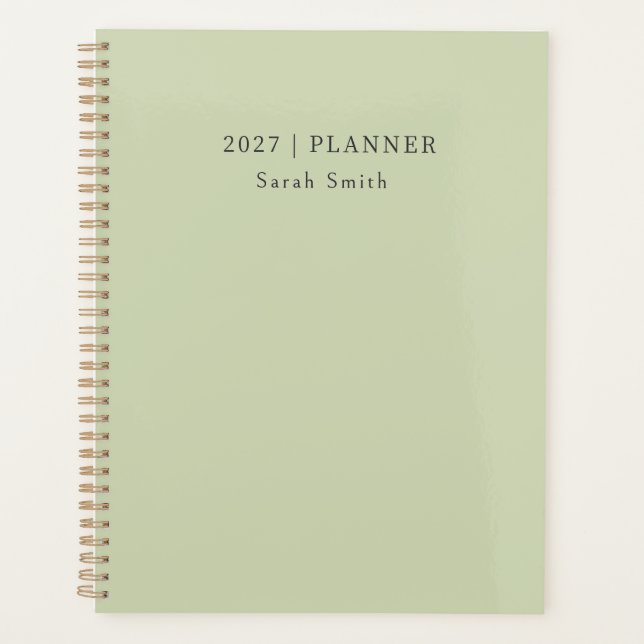 Planificador Mínimo 2027 Cubierta de Pistacho Salv (Anverso)