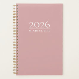 Planificador Mínimo Rosa Polvo | Año Personalizado