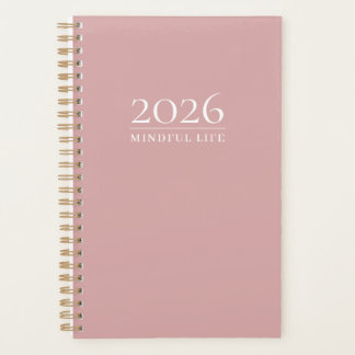 Planificador Mínimo Rosa Polvo | Año Personalizado