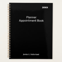 Planificador Negro de Logo Personalizado Minimalis