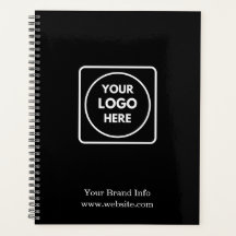 Planificador negro minimalista | Personalizado Cor