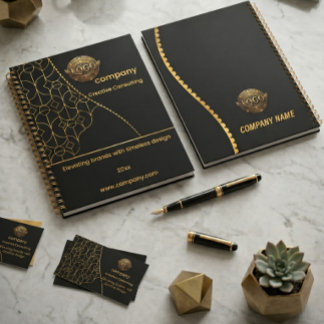 Planificador Negro y Dorado con Logotipo Personali