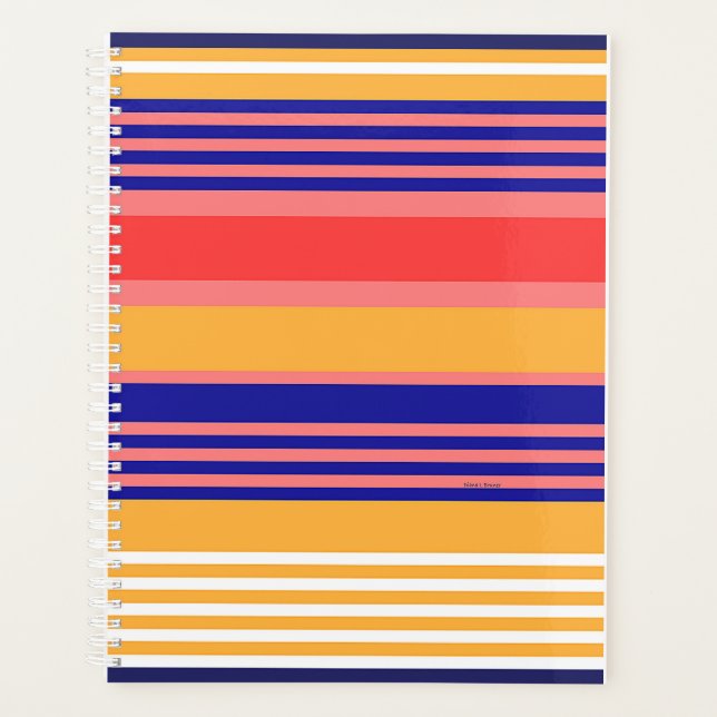 Planificador ORGANIZADOR AMARILLO AZUL STRIPED (Anverso)