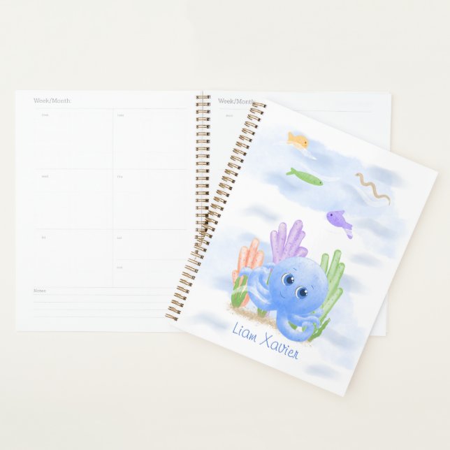 Planificador para padres de pulpo azul pequeño (Demostración)