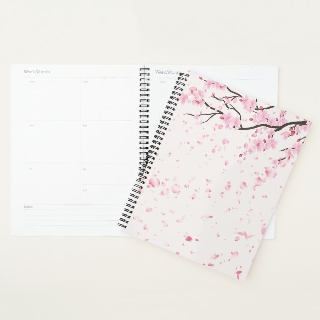 Planificador personal de flores rosa Sakura estéti (Demostración)