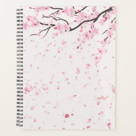 Planificador personal de flores rosa Sakura estéti