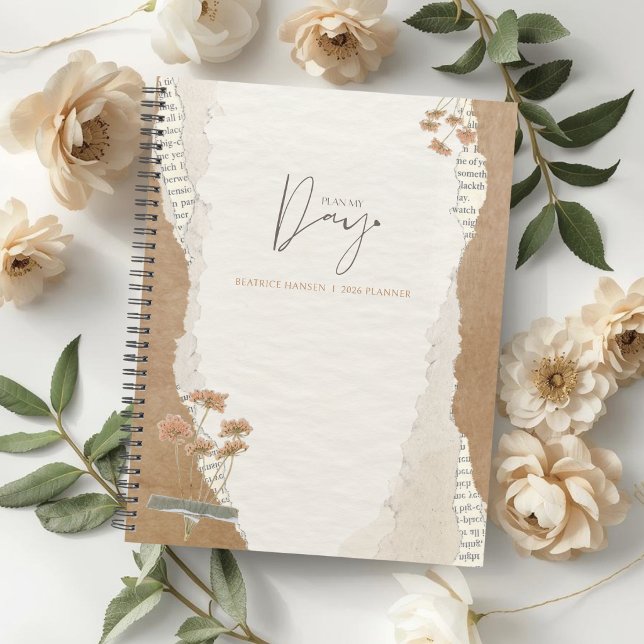Planificador Personalizado 2026 | Estética Neutral (Feminine Aesthetic Planner With Name Personalization)