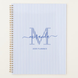 Planificador personalizado clásico azul Monograma