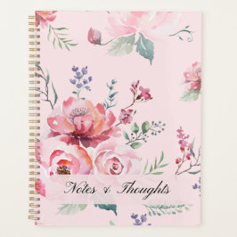 Planificador Personalizado con Nombre y Rosas Rosa