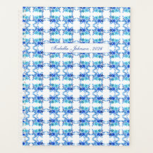Planificador Personalizado de Acuarela Floral Azul