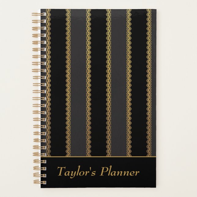 Planificador personalizado de banda negra y dorada (Anverso)