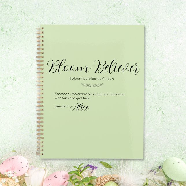 Planificador personalizado de Bloom Believer Lime  (Bloom Believer Lime Cream Personalized Planner)