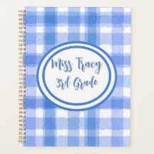 Planificador personalizado de cuadros azul pastel