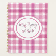 Planificador personalizado de cuadros rosa pastel