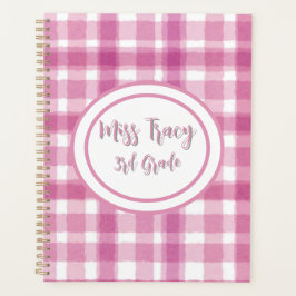 Planificador personalizado de cuadros rosa pastel