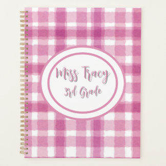 Planificador personalizado de cuadros rosa pastel