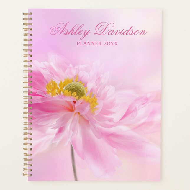 Planificador personalizado de floral rosa (Anverso)