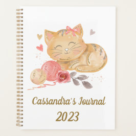 Planificador Personalizado de Gato en Acuarela Ado