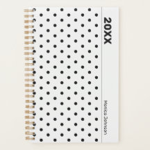 Planificador Personalizado de Lunares en Blanco y 
