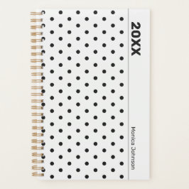 Planificador Personalizado de Lunares en Blanco y