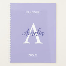 Planificador Personalizado de Monograma Lavanda Pú