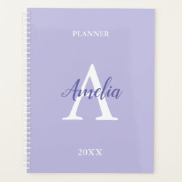 Planificador Personalizado de Monograma Lavanda Pú