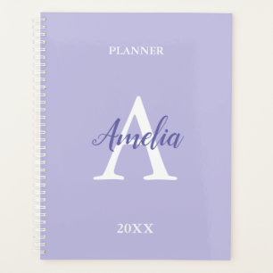 Planificador Personalizado de Monograma Lavanda Pú