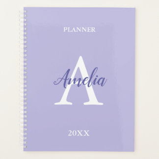 Planificador Personalizado de Monograma Lavanda Pú