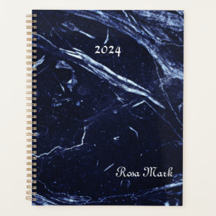 Planificador personalizado de Navy Blue Marble Swi