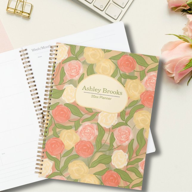 Planificador Personalizado de Rosas con Estilo Vin (Elegant Rose Painterly Personalized Planner)