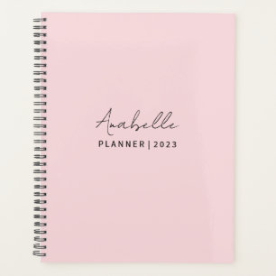 Planificador personalizado elegante de color rosa