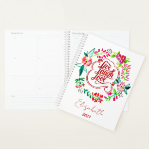 Planificador personalizado floral de vivir reír am