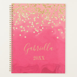 Planificador personalizado rosa brillante