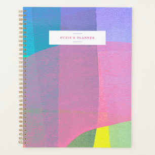 Planificador personalizado rosa de capas pintadas