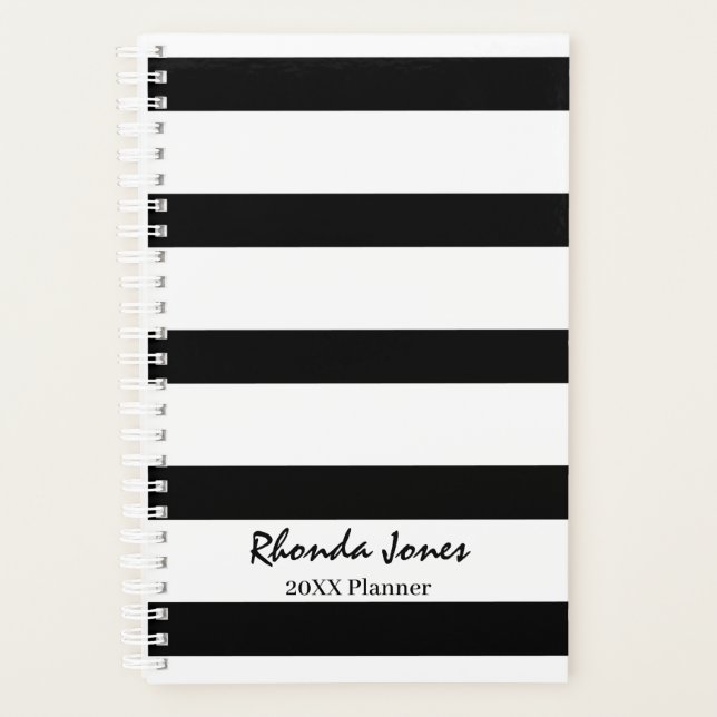 Planificador profesional de franjas en blanco y ne (Anverso)