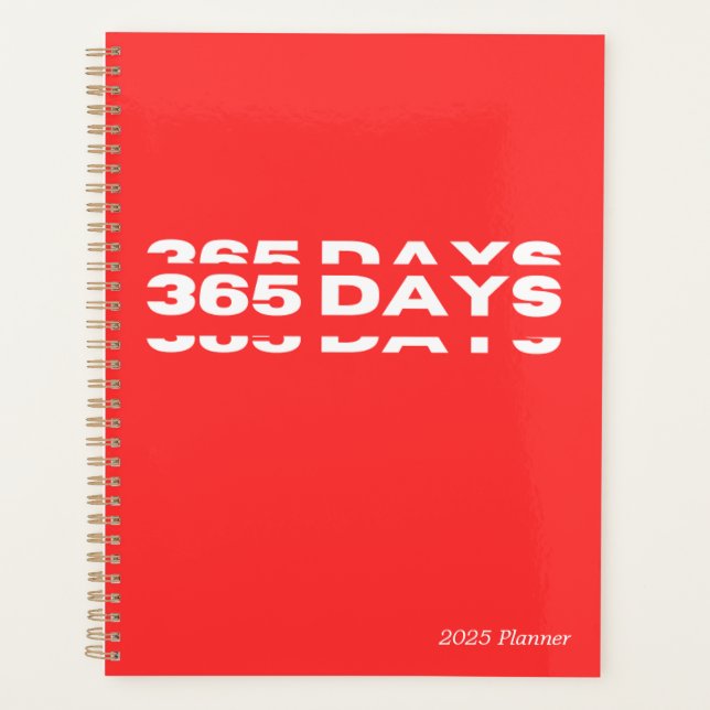 Planificador Red 2025 de 365 días (Anverso)