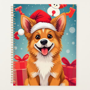 Planificador Regalo de Navidad Perro Sombrero de S