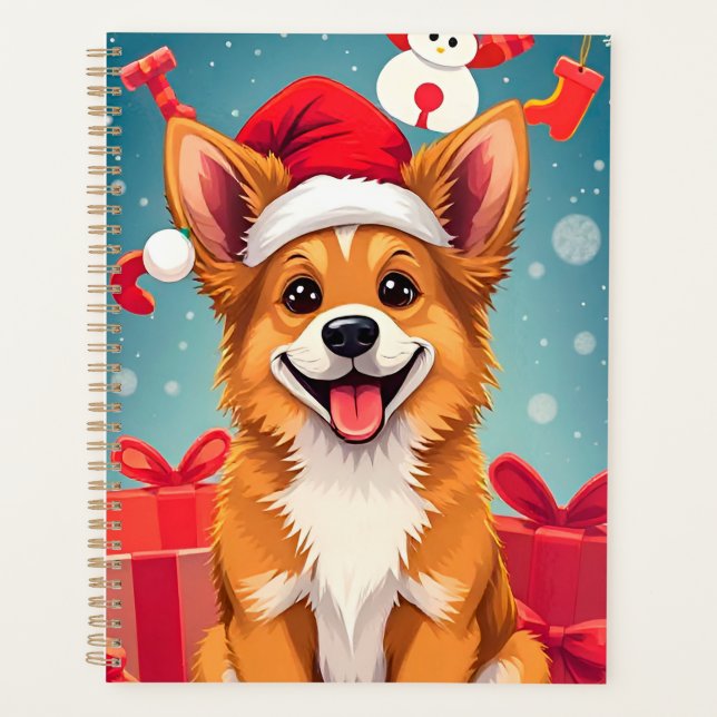 Planificador Regalo de Navidad Perro Sombrero de S (Anverso)