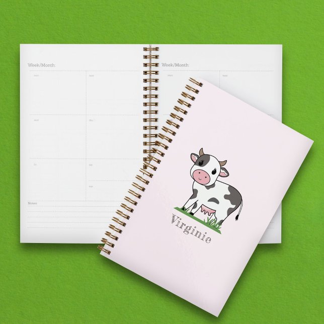 Planificador rosa de vaca suave (Cute Cow Pink Planner)