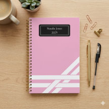 Planificador Rosa Personalizado Diario con Nombre