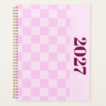 Planificador Semanal 2027 de Gingham Rosa Lindo