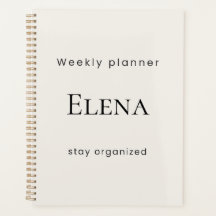 Planificador Semanal Beige Mínimo Personalizado